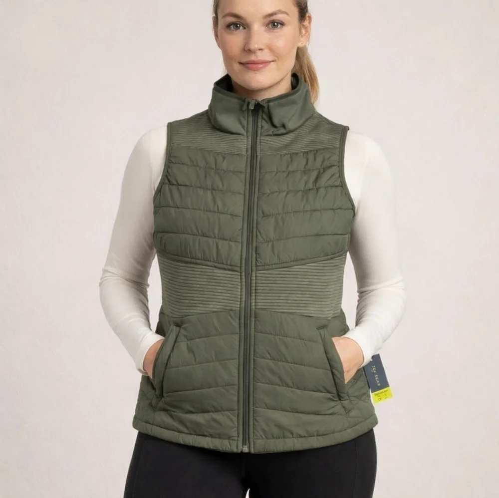 Tek Gear Workout Gear Quilted Vest Green Size Small NWT!
